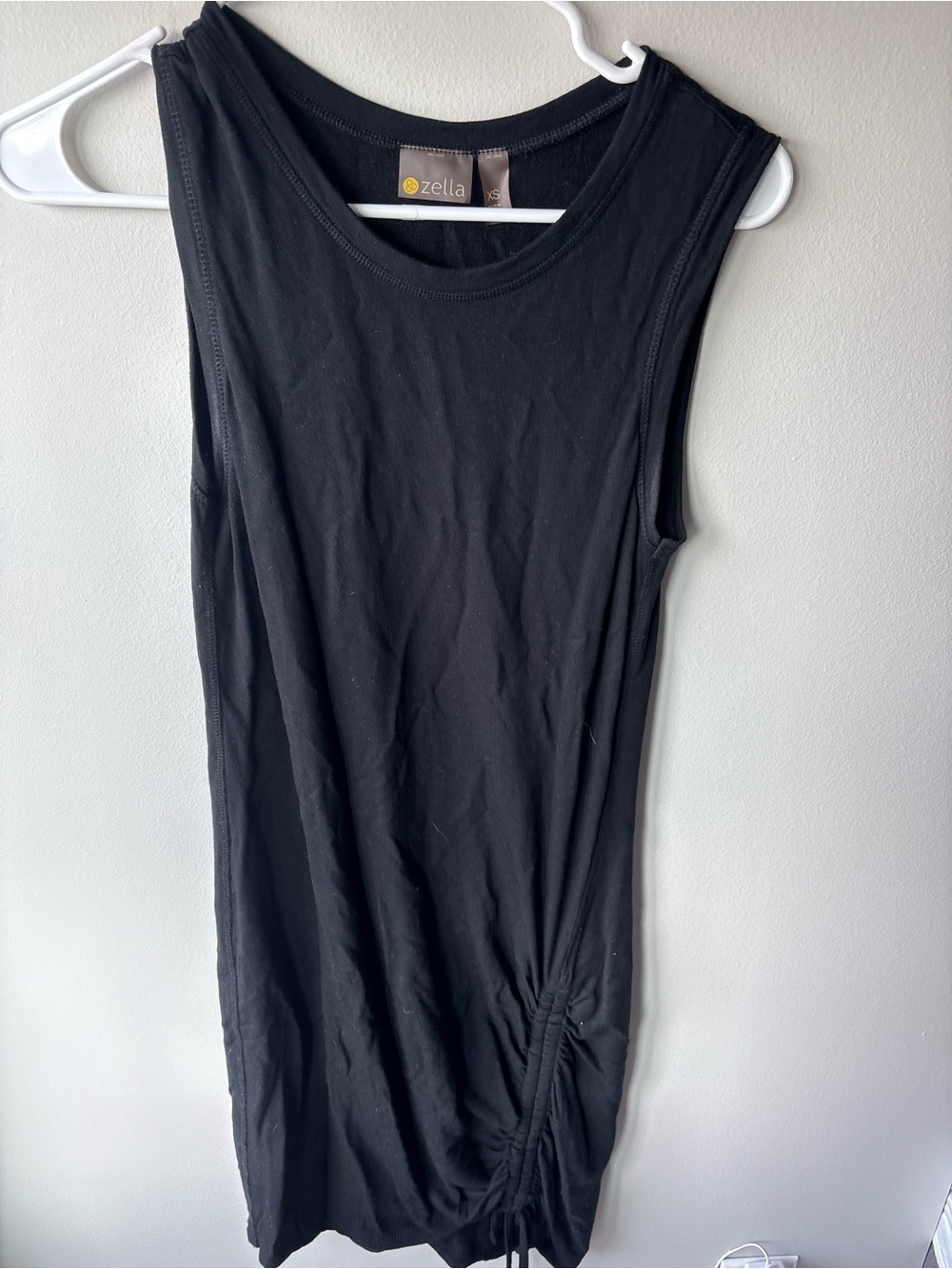 Zella Black Sleeveless Drawstring Tank Top